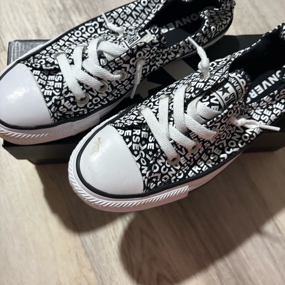 Converse Black White Shoreline Sneakers Slip On 7 Chuck Taylor All Star - Picture 6 of 7